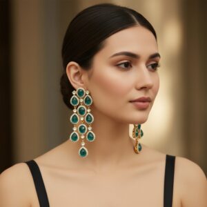 Jennifer Western Earrings - Peacock Blue