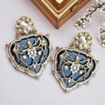 Jiyana-Blue-Big-Kundan-Earrings-02 Jiyana Blue Big Kundan Earrings