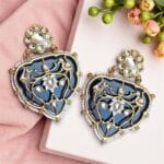 Jiyana-Blue-Big-Kundan-Earrings Jiyana Blue Big Kundan Earrings