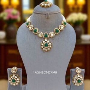 Kareena Green Kundan Set