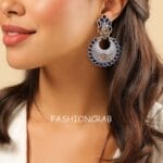 Konkana Oxidised Earrings - Blue