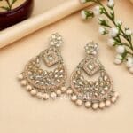 Maang Tikka Set with Earring - Peach
