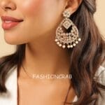 Maang Tikka Set with Earring - Peach