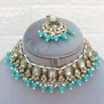 Pari Kundan Choker Set Blue