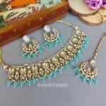 Pari Kundan Choker Set Blue