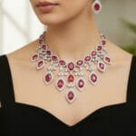 Pink AD Jewellery Set