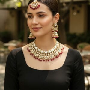 Pink Colour Jewellery Set