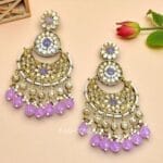 Priyanka Chandbali Earrings - Lavender