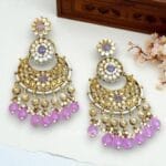 Priyanka Chandbali Earrings - Lavender