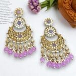 Priyanka Chandbali Earrings - Lavender