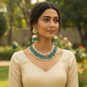 Punjabi Peacock Blue Jewellery Set