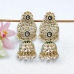 Soundarya Kundan Jhumka Earrings - White