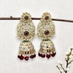 Soundarya Kundan Jhumka Earrings - Wine