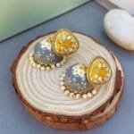 Vaanee Small Jhumka Earrings - Grey