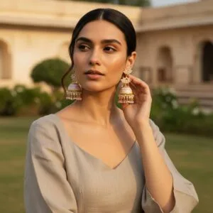 Light Pink Jhumka for Wedding