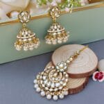 Aaliya Maangtikka and Earrings Set - White