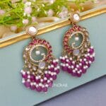 Aavya Chandbali Earrings Purple