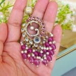 Aavya Chandbali Earrings Purple