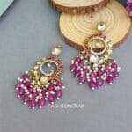 Aavya Chandbali Earrings Purple