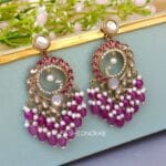 Aavya Chandbali Earrings Purple