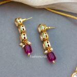 Aditi Kundan Set - Wine