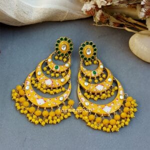 Alia Chandbali Earrings - Yellow