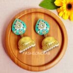 Alia-Mint-Green-Meenakari-Jhumka-Earrings-01 Alia Mint Green Meenakari Jhumka Earrings