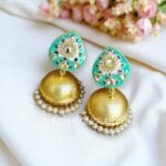 Alia-Mint-Green-Meenakari-Jhumka-Earrings-02 Alia Mint Green Meenakari Jhumka Earrings