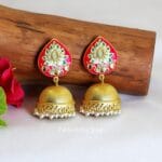 Alia-Pink-Meenakari-Jhumka-Earrings-02 Alia Pink Meenakari Jhumka Earrings