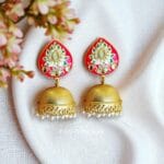 Alia-Pink-Meenakari-Jhumka-Earrings-03 Alia Pink Meenakari Jhumka Earrings