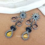 Brass Earrings Black