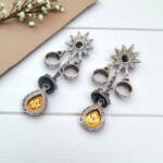 Brass Earrings Black