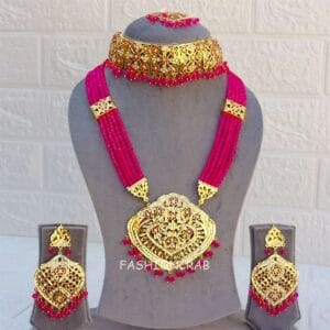 Pink Jadau Bani Necklace Set
