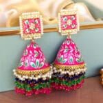 Heavy Earrings - Pink Jhumka