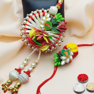 Colorful Gota Patti Lumba Rakhi Set