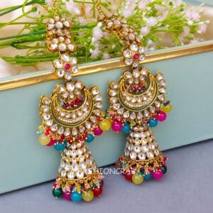 Devi Earrings with Chain Multicolor