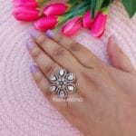 Flower-Shaped-Adjustable-Cubic-Zirconia-Ring-for-Party-04 Cocktail Ring for Wedding