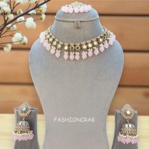 Gauri Mirror Necklace - Light Pink