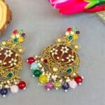Geet Kundan Multicolor Chandbali Earrings