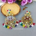 Geet Kundan Multicolor Chandbali Earrings