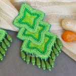 Green Beads Earrings for Girls