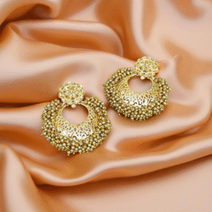 Green Pearl Earrings for Saree