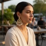 Gunjan Kundan Earrings White