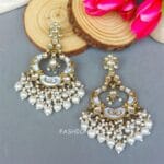 Gunjan Kundan Earrings White