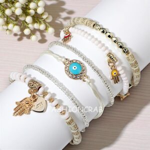 6 Pcs Set Hand Charm Bracelet-Anklet