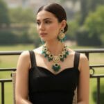 Inayat Kundan Necklace - Peacock Blue