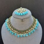 Katyayani Mirror Jewellery Set - Light Blue