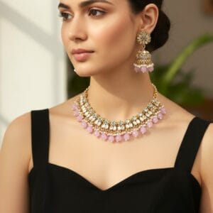 Katyayani Mirror Jewellery Set - Lavender