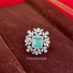 Kavya-Zirconia-Ring-Mint-Green-01 Kavya Mint Green Zirconia Women Ring