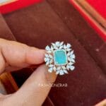 Kavya-Zirconia-Ring-Mint-Green Kavya Mint Green Zirconia Women Ring